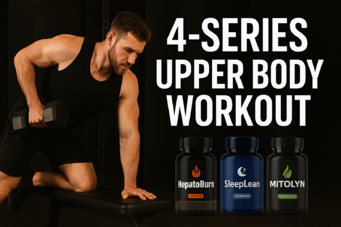 upper body workout, best upper body exercises, muscle gain, fat loss workout, home gym routine, fitness supplements, HepatoBurn, SleepLean, MITOLYN